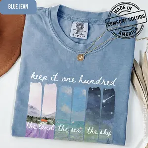 Keep It 100 Land Sea Sky Shirt | Fate of Ophelia TS Showgirl Inspired Comfort Colors T-Shirt