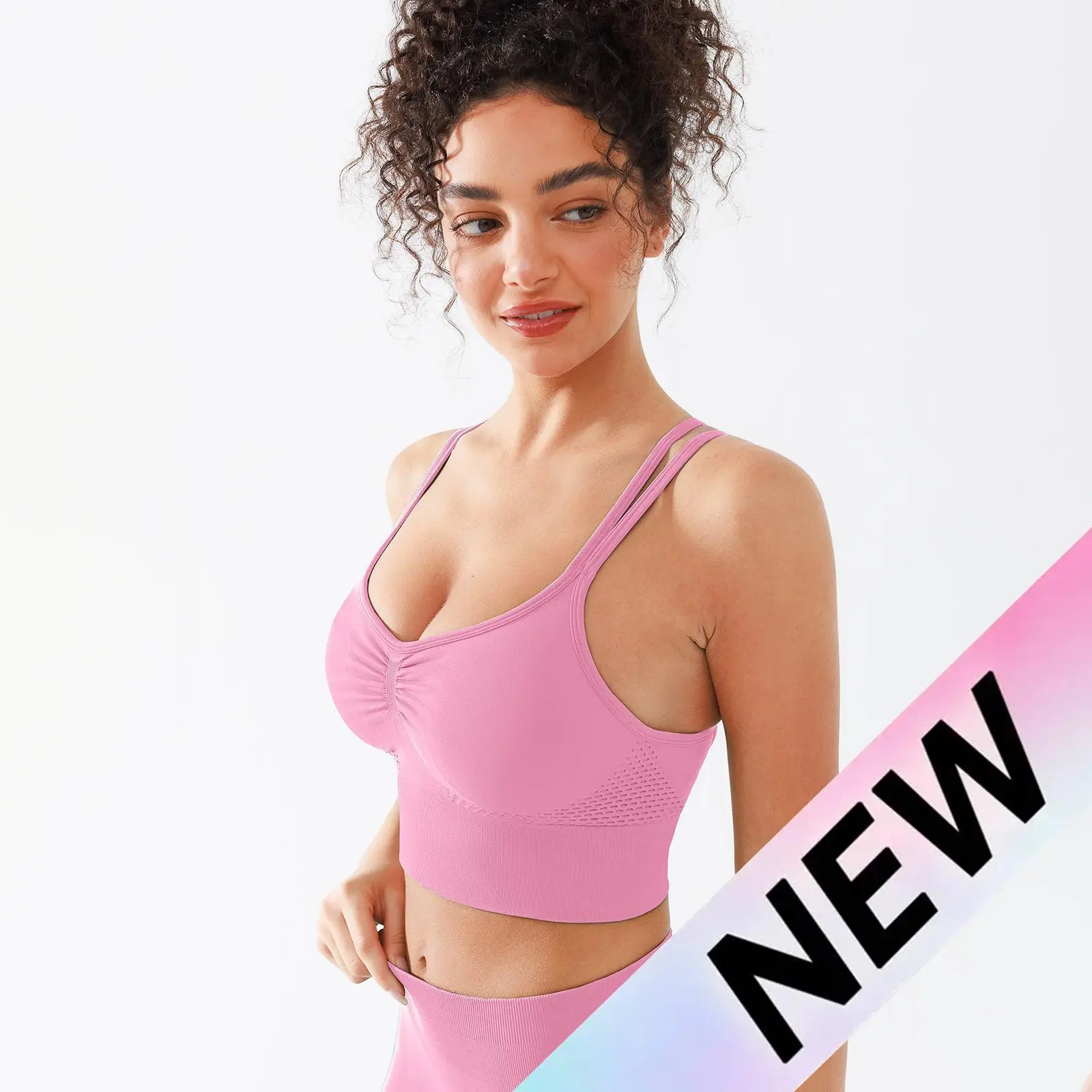 BRXL BrxlGrit 【Discount for live-FBT】Lycra Fabric Sports Bras for Women Longline Crisscross Back Sport Bra Light Impact Strappy Workout Bra Top with Removable Pads,summerwins