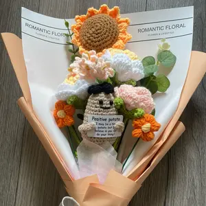 Emotion Support Crochet Flowers Bouquet Handmade