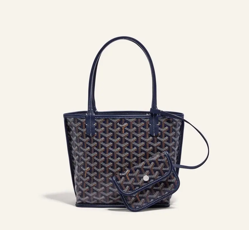 Pre-owned Goyard Anjou Navy Blue Mini Tote【2604133M】