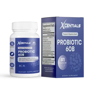 Xcentials Probiotic 60B - 60 Billion CFU for Digestive Health & Immune Support - Vegetarian Formula - US Made