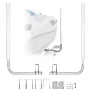 Marine Boat Trailer Guide Set, 60-Inch Adjustable Guides With Dual Rust-Resistant Steel Supports And PVC Coating, Ideal For Ski, Fishing, Pontoon, And Sailboat Transport, 2-Piece Kit 2024