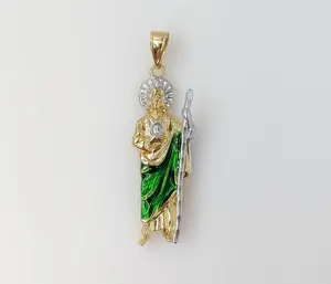Plated Medium Multicolor Saint Jude Thaddaeus Pendant