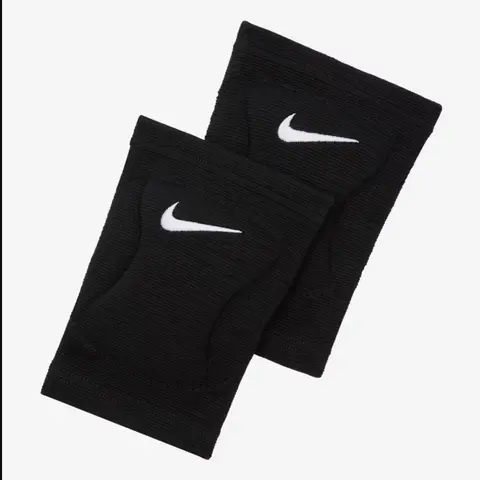 Nike Streak Volleyball Knee Pads - Contoured Design, 17% EVA, 25% Nylon, Polyester Blend, Sweat-Wicking Fit, Pull-On Closure, Cushion Your Knees, Black, Size M-L, Pair Sold