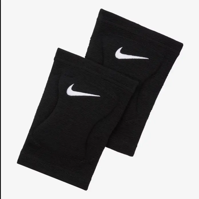 Nike Streak Volleyball Knee Pads - Contoured Design, 17% EVA, 25% Nylon, Polyester Blend, Sweat-Wicking Fit, Pull-On Closure, Cushion Your Knees, Black, Size M-L, Pair Sold
