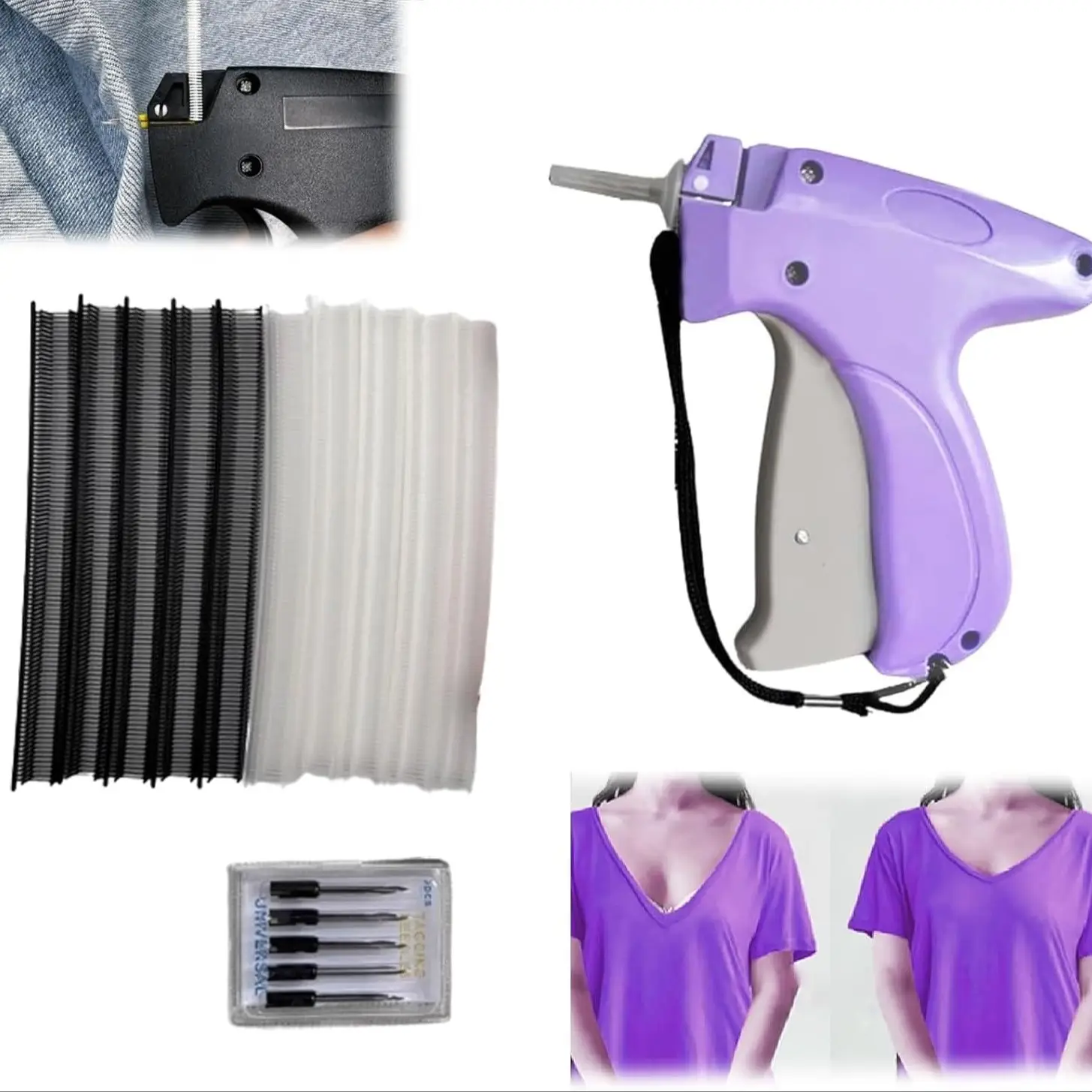 Mini Sewing Gun for Clothes Repair, Quick Fix Stitcher, Portable Mini Seam Ripping Tool with 500 Plastic Needles, Ideal for Clothing Fixes