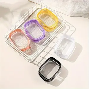 2pcs Cute Candy-Colored Mini Storage Bag - Transparent PVC Zipper Pouch for Chargers, Data Cables, Earphones & Jewelry, Lightweight & Portable, Ideal for Travel & Daily Use, Earphone Storage Case, Headphone Storage