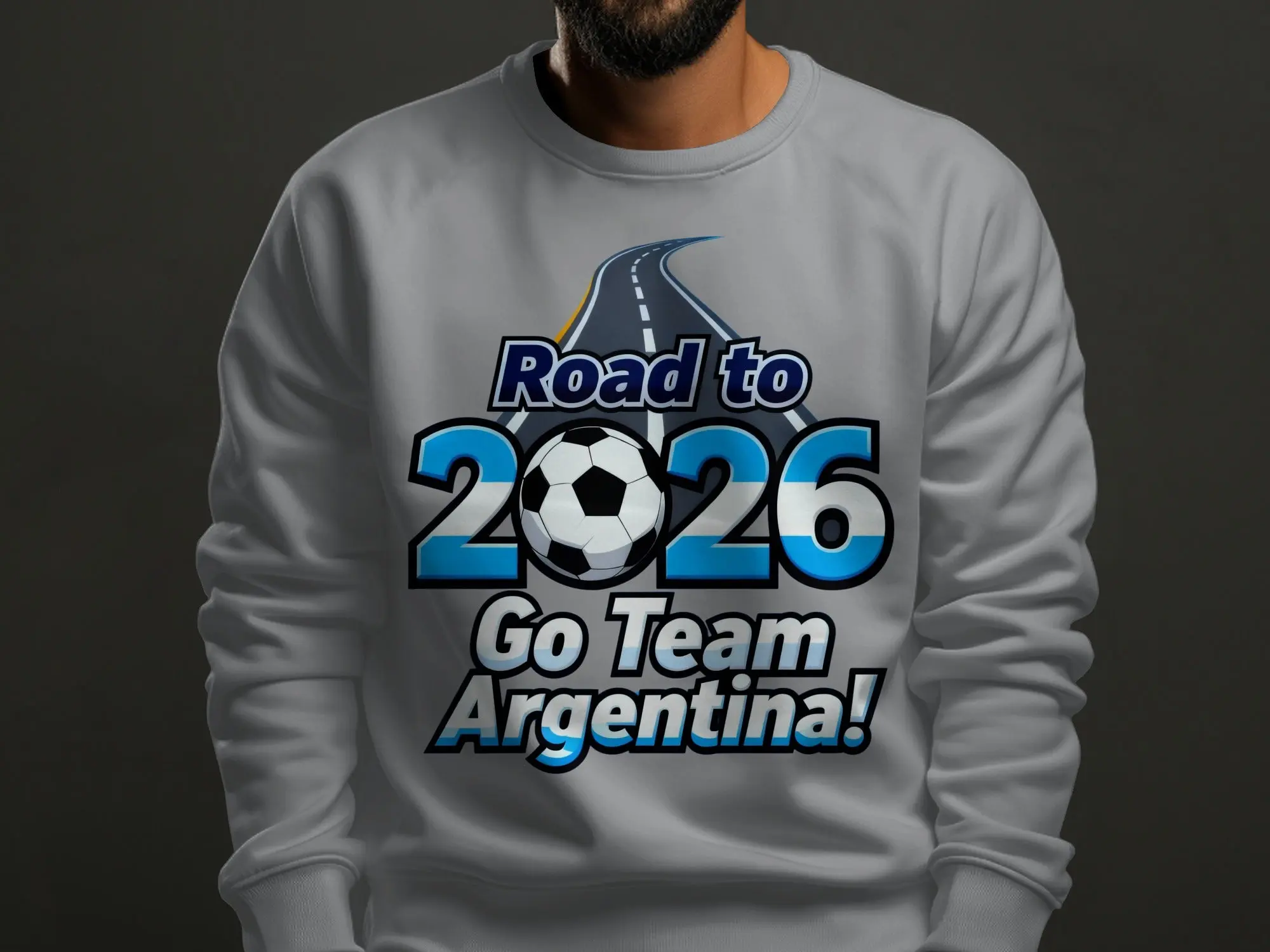 Argentina Fan Gear Soccer Unisex Sweatshirt: Limited Edition Road to 2026 Design