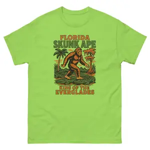 Florida Skunk Ape – Lime Green Tee | Funny Everglades Cryptid Shirt Unisex classic tee