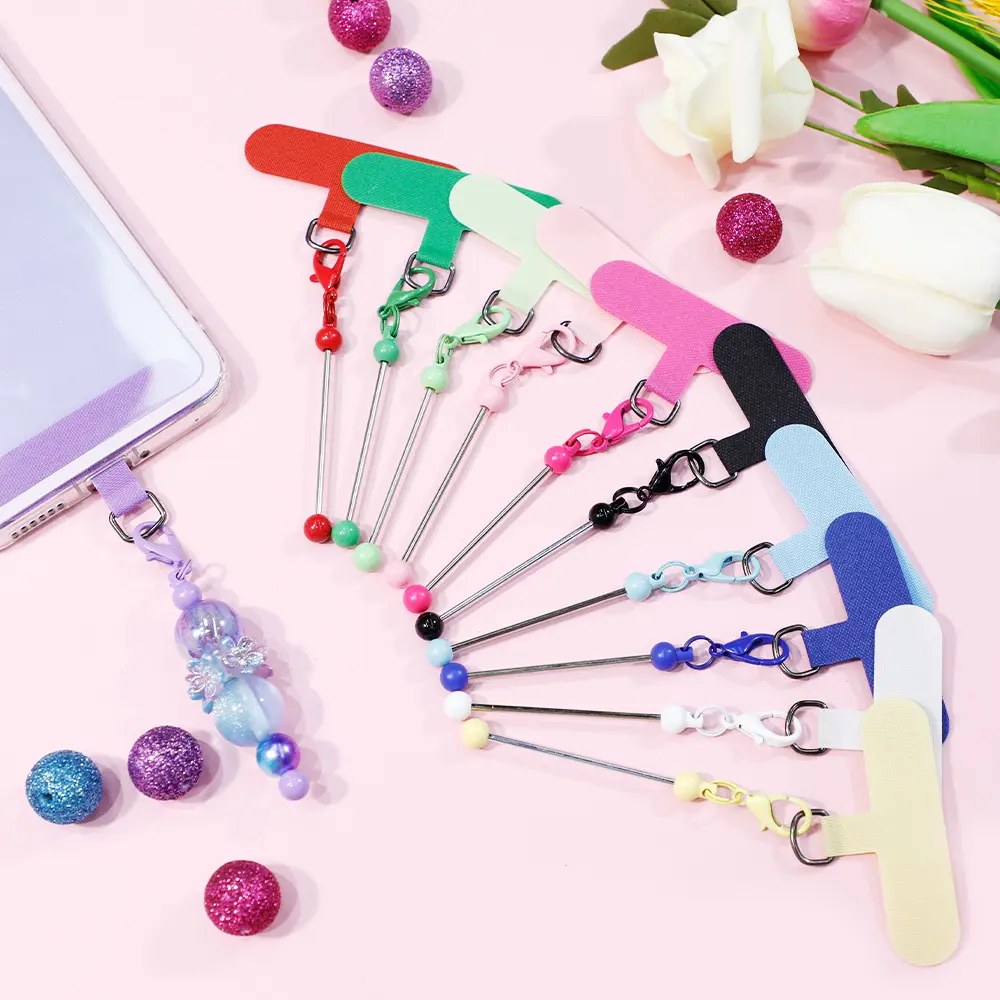 Colorful Beaded Mini Phone Keychains (11pcs/22pcs/33pcs), Car Exterior Decoration Accessories, Keychain for Purse, DIY Phone Decor, Christmas & New Year Gifts