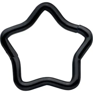 16G 5/16 Black Star Shaped Hinged Segment Ring