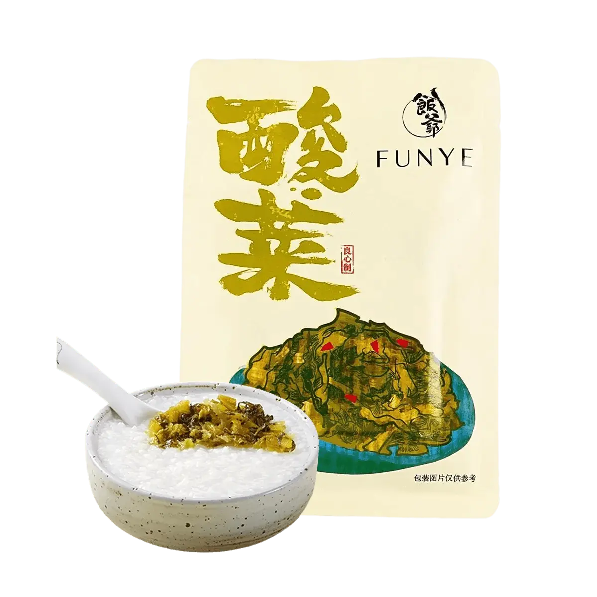 Fanye Pickled Mustard Greens 180g - Authentic Chinese Sour & Spicy Flavor, Perfect for Rice, Congee & Meals