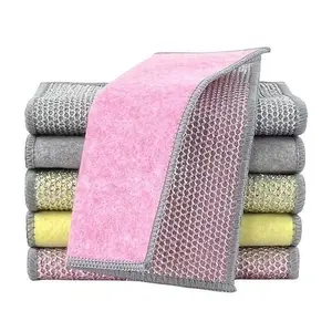 20-Pack Upgraded Dual-Sided Silver Wire Coconut Shell Cleaning Cloths, Reusable Steel Wool Dishcloth, Kitchen Cleaner for Pots, Sink, Utensils, Stove Top