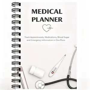 Medical Health Planner Notebook, Coil Bound Journal for Personal & Family Health Management, Organize & Track Health Information Systematically