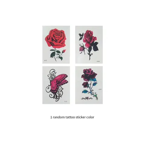 ZIHAN Women's Floral Design Cosmetic Bag Set with Free Gloss Packaging Free Gift - Set Includes 4 Items: 1 Tattoo Sticker, 2 Hair Clips, 1 Headband, Hair Extensions & Wigs Accessories Bag