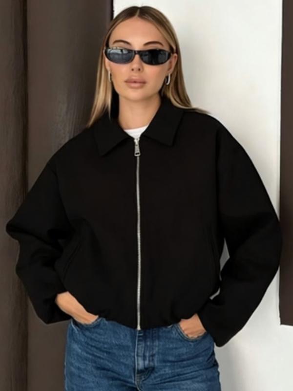 Casual Crop Oversized Puff Jacket Jacket Women's Jacket Spring 2026 Beige Khaki Black Outerwears Zip-Up Lapel Collar Long Sleeve Tops Streetwear Outfits & Weekend Hangouts Coat Casual Crop Oversized Puff Jacket Jacket Women's Jacket Spring 2026 Beige Khaki Black Outerwears Zip-Up Lapel Collar Long Sleeve Tops Streetwear Outfits & Weekend Hangouts Coat