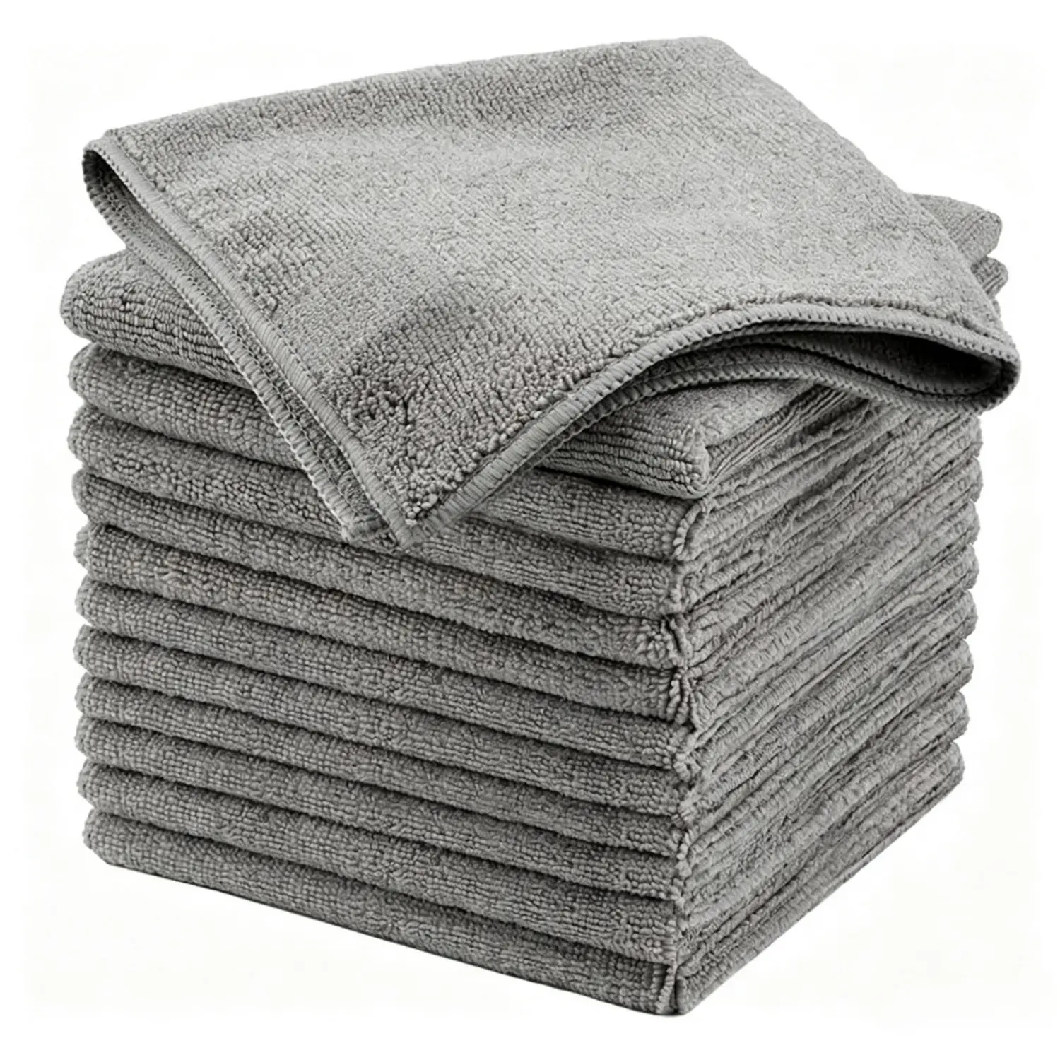 Microfiber Cleaning Cloth, All-Purpose Microfiber Towels, Streak Free Cleaning Rags, Pack of 12, Grey, Size 25 x 25 cm(10 x 10 inch)