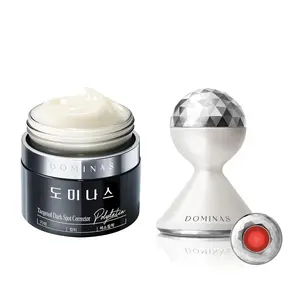 DOMINAS Glow Boosting Duo - Korean Skincare Bundle with Brightening Daily Moisturizer that Reduces Age Spots, Sun Spots with TXA, Niacinamide and Bakuchiol & LED Facial Toning Device for Wrinkle Reduction and Elasticity Improvement