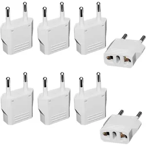 to  Plug Adapter - European Travel Plug Adapter,Type C Wall Plug Power Converter for ,White,8 Pack