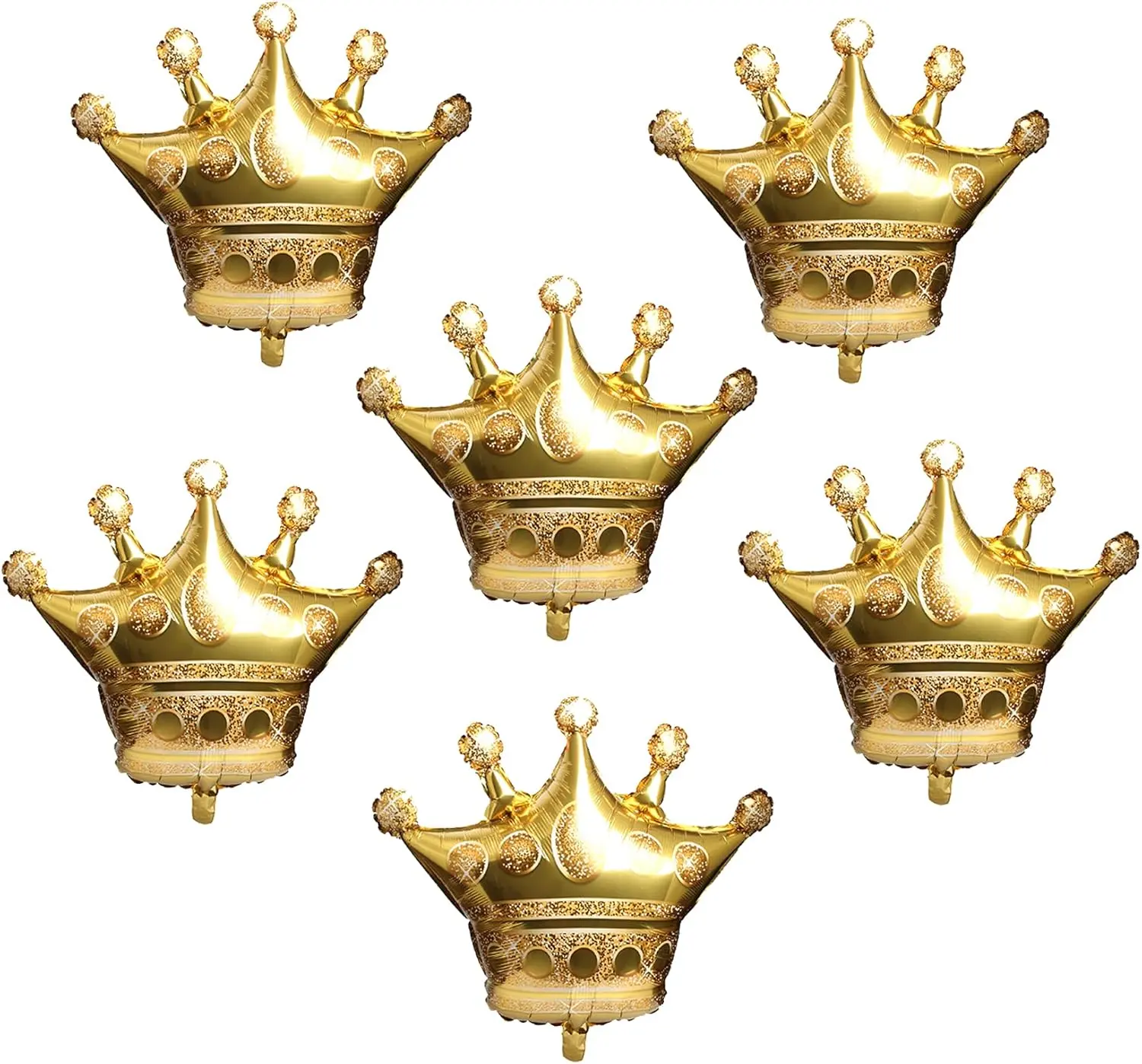 6Pcs Gold Crown Foil Balloons Party Decorations.Birthday Party&Wedding &Bridal Shower Supplies Set