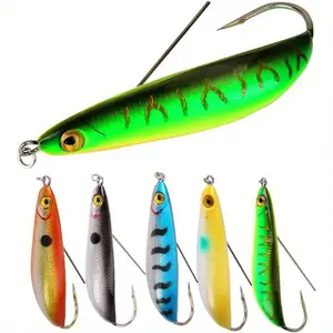 Lures Fishing Spoon Weedless Minnow Hard Bait Rattling Saltwater Freshwater Baits Pack of 5 Glow In The Dark Salmon Fishing Lures Corrosionresistant Sharp Hooks Sport Fishermen Accessory