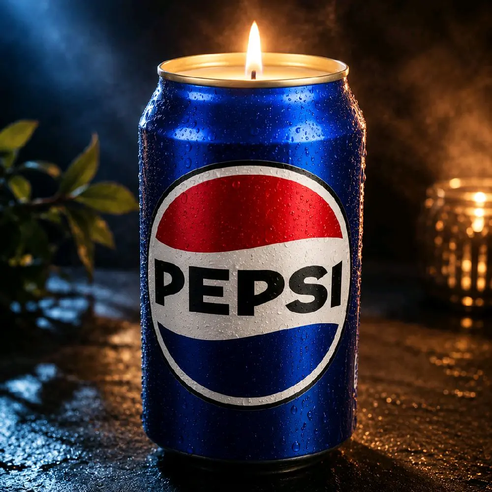 Pepsi-Inspired Cola Candle | Hand-Poured Soy Candle in Repurposed Can | CanDelight