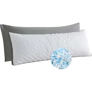 Memory   Pillow -Fluffy  Pillows for Adults -Large Long Bed Pillows for Sleeping - 20x54 inch, White