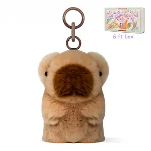 【BunnyLulu】Handmade Fluffy Animal PomPom Keychains/Pendants with Tin Box, Cute Summer Accessory for Girls and Women