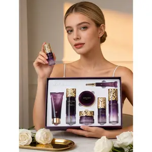 Anti-Aging Hydrating Skincare Set with Collagen & Beta-Glucan, Complete 7-Step Daily Routine for Smooth, Firm & Glowing Skin, Suitable for Dry & Dull Skin Types, Skin Care Sets