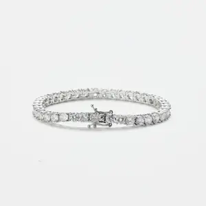 [ICE HUE] Unisex 18K Gold Vacuum Plated Copper Tennis Bracelet with 3-5mm 5A+ Sri Lanka Zircon - Miami, Italy, Mexico & Micro-Inspired Luxury Costume Jewelry - Classic, Minimalist Chicano Style for Daily Wear, Gift Idea