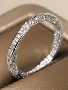 Sparkling Rings for Women Stackable Band Ring, Casual Engagement and Promise Ring, Ideal for Daily Wear and Special Occasions