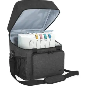 LUXJA Serger Case for Most Standard Overlock Machines, Serger Bag with Accessories Storage Pockets (Patented Design), Black LUXJA