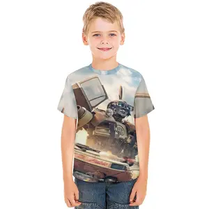 Young Girl's and Boy's Transformers Graphic Tees,Back To School Clothes Girls, Black Round Neck Print T-Shirts, Machine Washable, Suitable For Outdoor Sports A0927-96