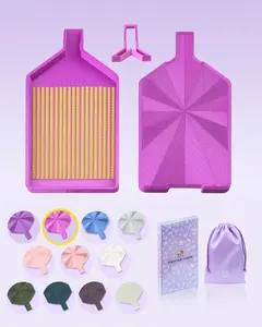 Silky Diamond Painting Tray with Lid, Diamond Painting Accessories, Diamond Art Tray with Prismatic Shine Lid, Diamond Art Accessories and Tools, Silky Grape