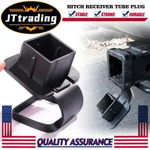 Black Hitch Cover Fits for 2 inch Trailer Hitch Receiver Tube Cover Insert Plug Compatible With Universal Truck Auto Cars RV ATV Car Exterior Accessories outdoorfun