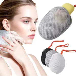 3pcs Facial Care Tool Foaming Net, Convenient Double-Sided Foaming Net Bag - With Lanyard, New Soap Bag, Bath Foam Bag Suitable For Facial Cleanser Soap, Facial Care Tools Suitable For Men And Women Daily Face Washing, Face Cleansing Nets