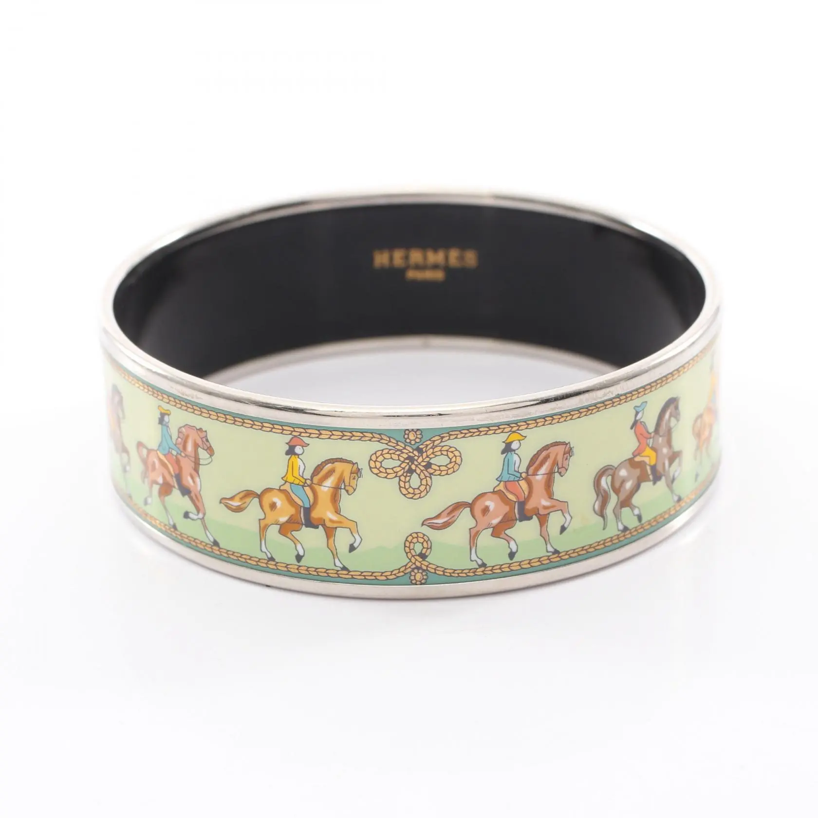 Pre-owned HERMÈS Stainless Small Leather Goods Hermes Email GM Bracelet