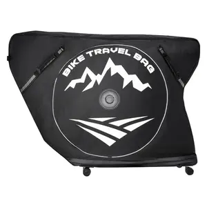 VEVOR Triathlon Bike Travel Bag, Transport Bicycle Storage Carry Bag with TSA Lock Dual Zipper, Triathlon Bicycle Case Max. Wheelbase 42 in for Travel, Outdoor Use, Train Airplane Subway Transport