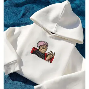 Anime JJK Embroidered Sweatshirt, Hoodie, or Tee Unique Sukuna Gift for Fans