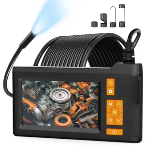 Industrial Endoscope Car Inspection Camera,4.3''HD Screen IP67 Waterproof Snack Camera with 8 Adjustable LED Lights,8.0mm probe 16.5ft Semi-Rigid Cable Suitable for Mechanical Equipment Car AC Repair,Plumbing Repair,Drain Repair Men's gifts Led Home Diy