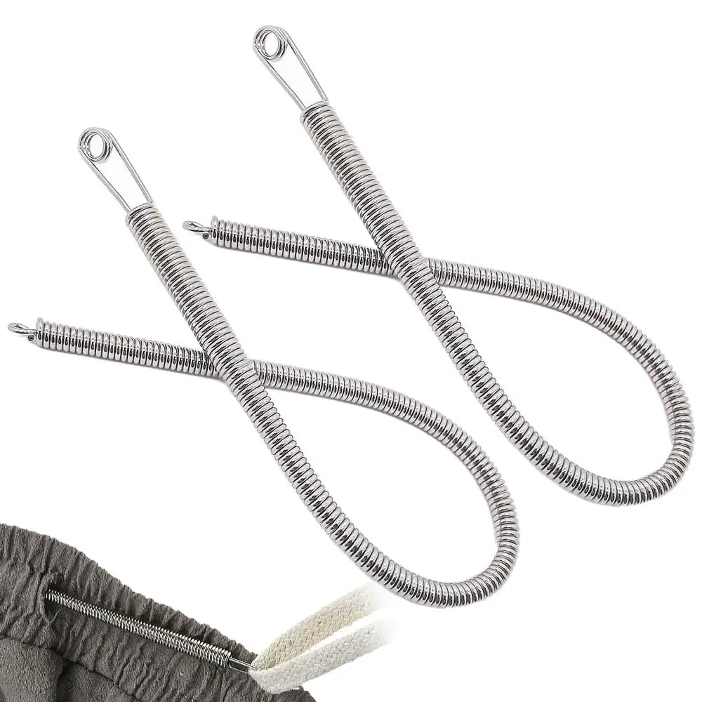 Spring Drawstring Needle Threader Set - 6 pcs Replacement with Easy Tool for Hoodies 20 gauge