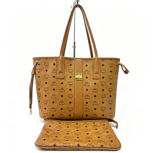 Pre-owned MCM Cognac Visetos Shopping Tote D0120