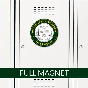 Academic Award Honor Roll Locker Magnet - Custom Team Spirit Decor for School Lockers, Metal Doors, Banquet Decorations, Honor Gift, Keepsake - Premium Material with Full Magnet Backing