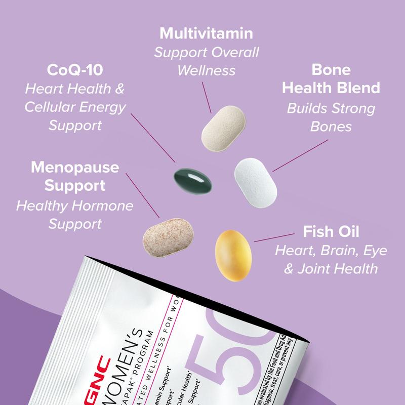 GNC 2-Pack Bundle: Women's 50+ Vitapak,60 day supply, 5-IN-1, Multivitamin, Overall Wellness, healthcare, Dietary, New Year New Me Stack