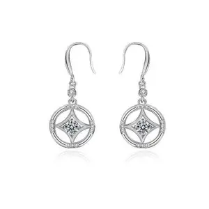 Sally Round Pearl & Lab Diamond Dangling Earrings