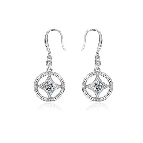 Sally Round Pearl & Lab Diamond Dangling Earrings