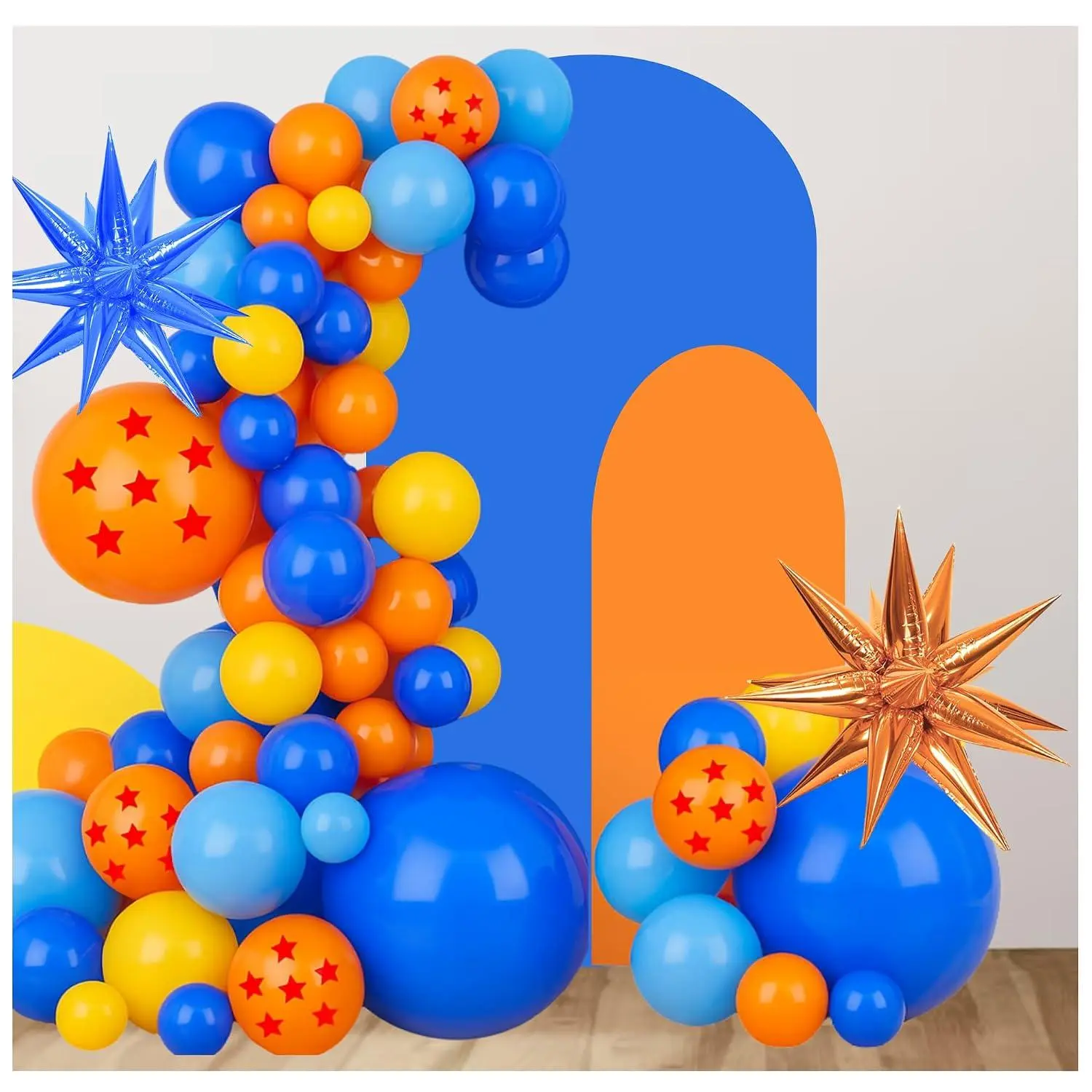 Dragon Balloons Dragon Z Decoration，105 Pcs Dragon Stars Balls Birthday Party Decoration Supplies, Dragon Z Latex Balloon Arch For Cartoon Game