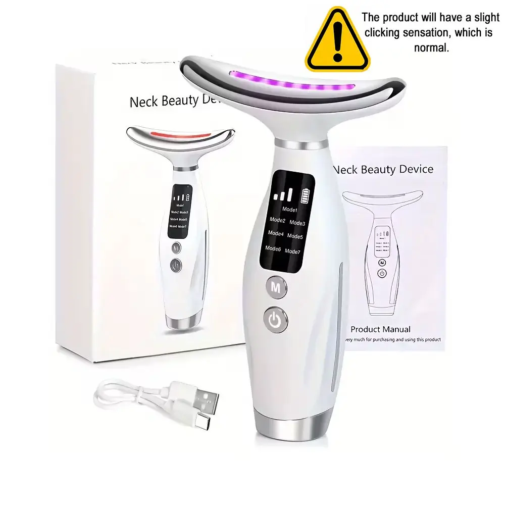 7 Modes Facial & Neck Massager, Multifunctional Beauty Machine, Facial Beauty Massagers, Facial Beauty Machine, USB Rechargeable, Home Use Ideal Choice, Mother's Day Gift, Perfect Holiday Present, Beauty Devices, Face Massagers