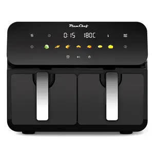 10QT Dual Air Fryer Oven , 2×5QT Double Basket with SyncCook, 1700W Rapid Airflow Digital Air Fryer,Touch Control Family Size for 4-6, Dishwasher-Safe