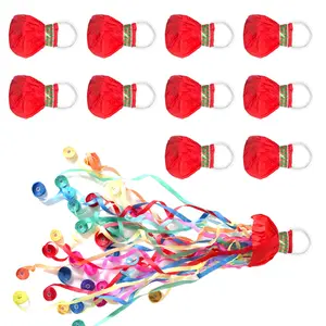 10Pack Streamers Popper Hand Throw Streamers No Mess Confetti Magic Paper Cracker for Celebration Birthday Propose Engagement Wedding Graduation Party Favors Gift Golden Foil Number Party Balloons Pastel Rainbow Balloon Garland Kit deco shine